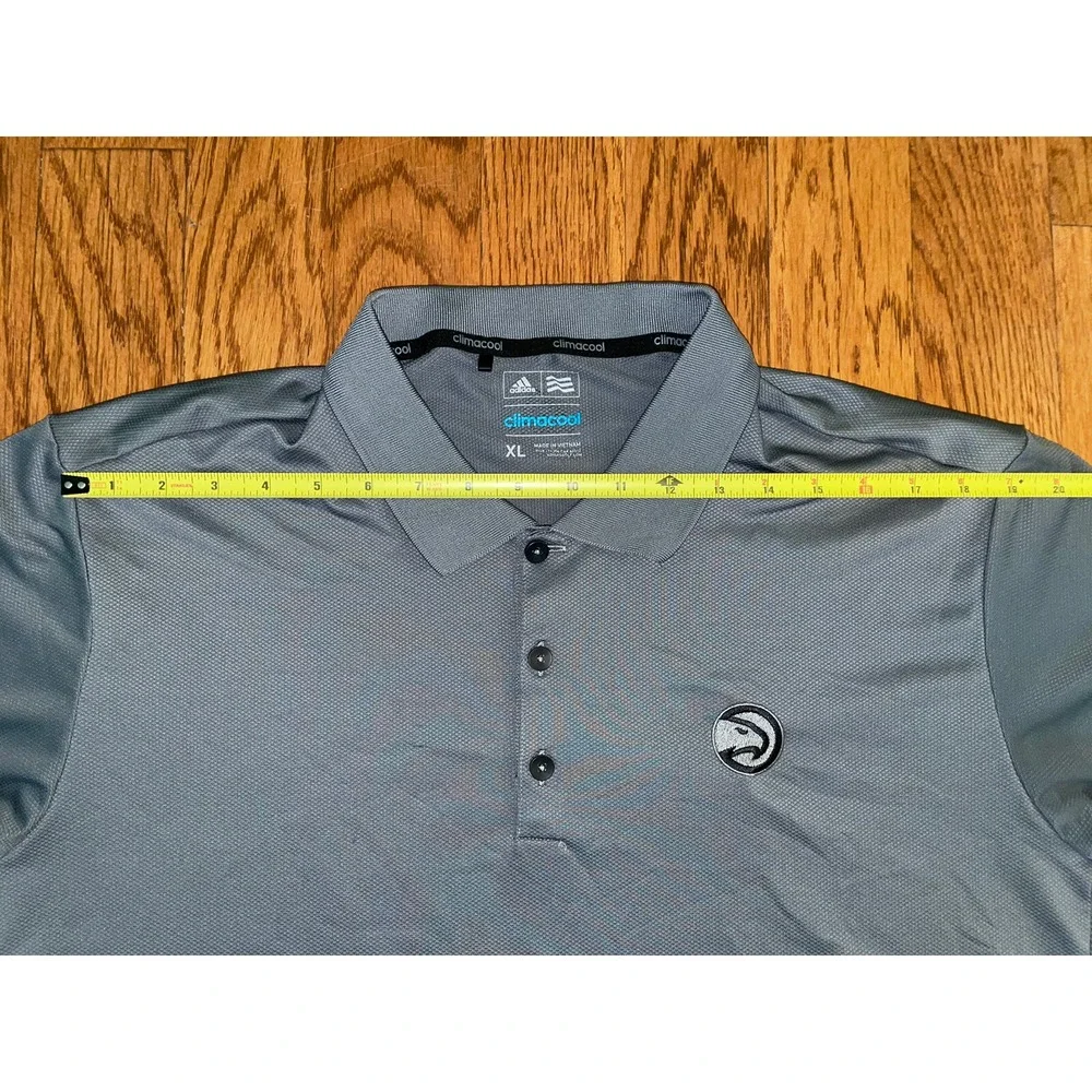 Adidas Atlanta‎ Hawks Mens Polo Shirt Golf Collard Size XL Gray short sleeve